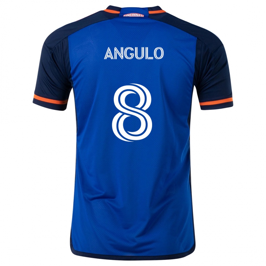 Bambino Maglia Marco Angulo #8 Blu Bianco Kit Gara Home 2024/25 Maglietta