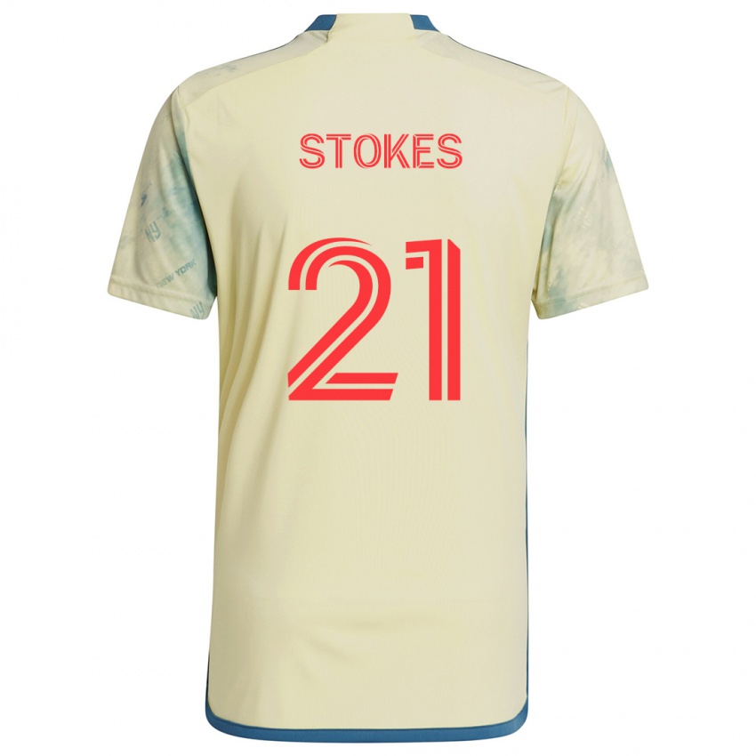 Bambino Maglia Aidan Stokes #21 Giallo Rosso Blu Kit Gara Home 2024/25 Maglietta