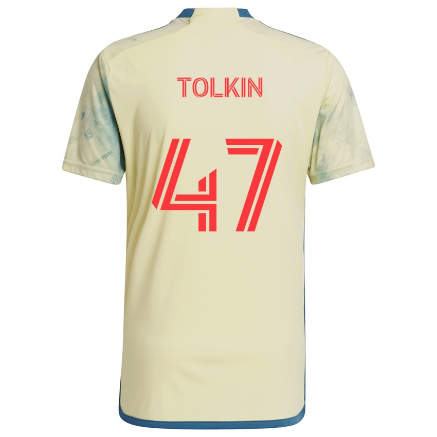 Bambino Maglia John Tolkin #47 Giallo Rosso Blu Kit Gara Home 2024/25 Maglietta