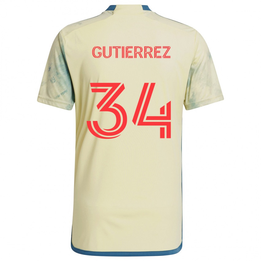 Bambino Maglia Juan Gutierrez #34 Giallo Rosso Blu Kit Gara Home 2024/25 Maglietta