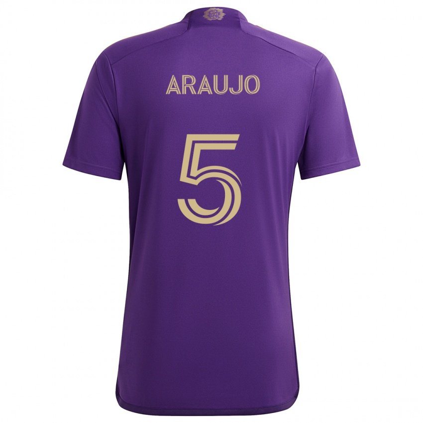 Bambino Maglia César Araújo #5 Viola Giallo Kit Gara Home 2024/25 Maglietta