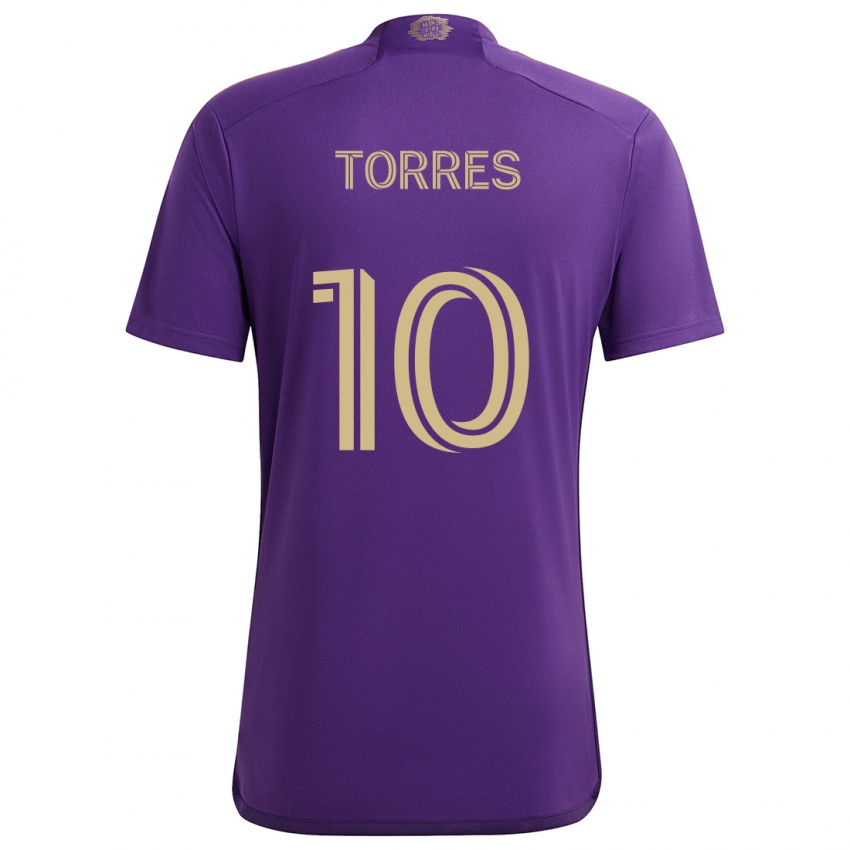 Bambino Maglia Facundo Torres #10 Viola Giallo Kit Gara Home 2024/25 Maglietta