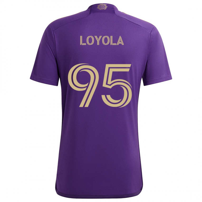 Bambino Maglia Favian Loyola #95 Viola Giallo Kit Gara Home 2024/25 Maglietta