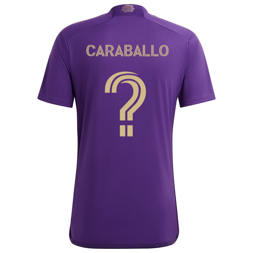 Bambino Maglia Gustavo Caraballo #0 Viola Giallo Kit Gara Home 2024/25 Maglietta