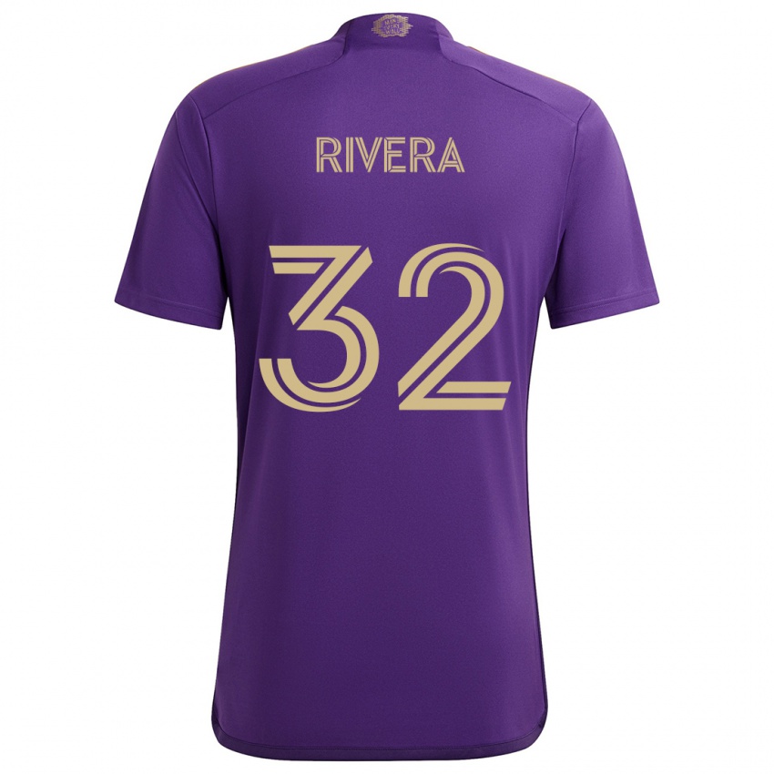 Bambino Maglia Wilfredo Rivera #32 Viola Giallo Kit Gara Home 2024/25 Maglietta