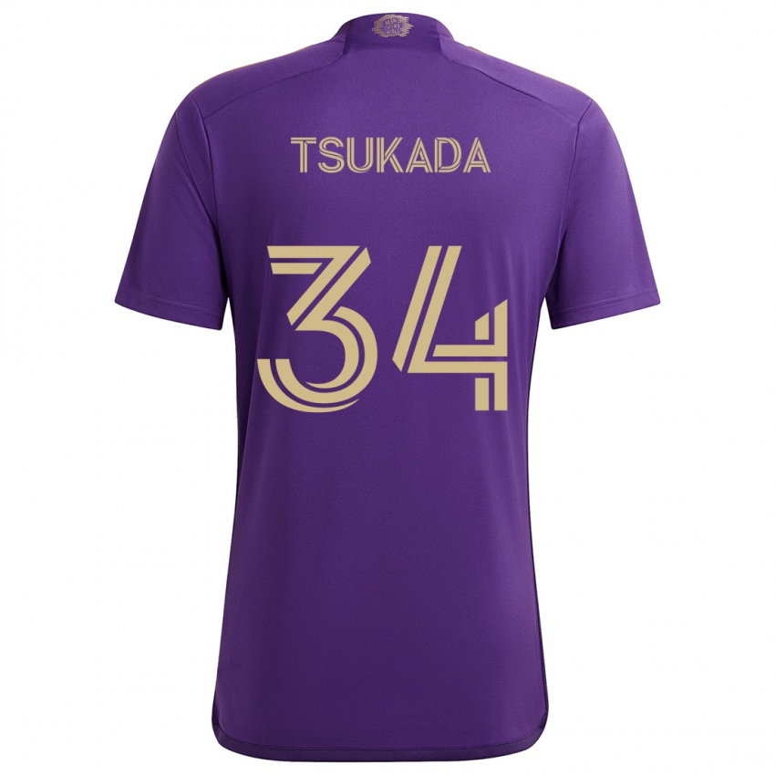 Bambino Maglia Yutaro Tsukada #34 Viola Giallo Kit Gara Home 2024/25 Maglietta