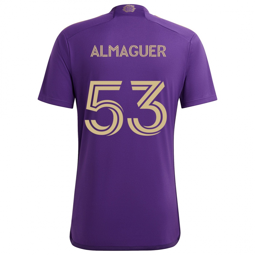 Bambino Maglia Jorge Almaguer #53 Viola Giallo Kit Gara Home 2024/25 Maglietta