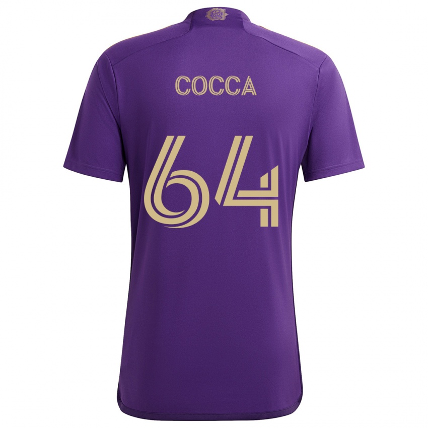 Bambino Maglia Manuel Cocca #64 Viola Giallo Kit Gara Home 2024/25 Maglietta