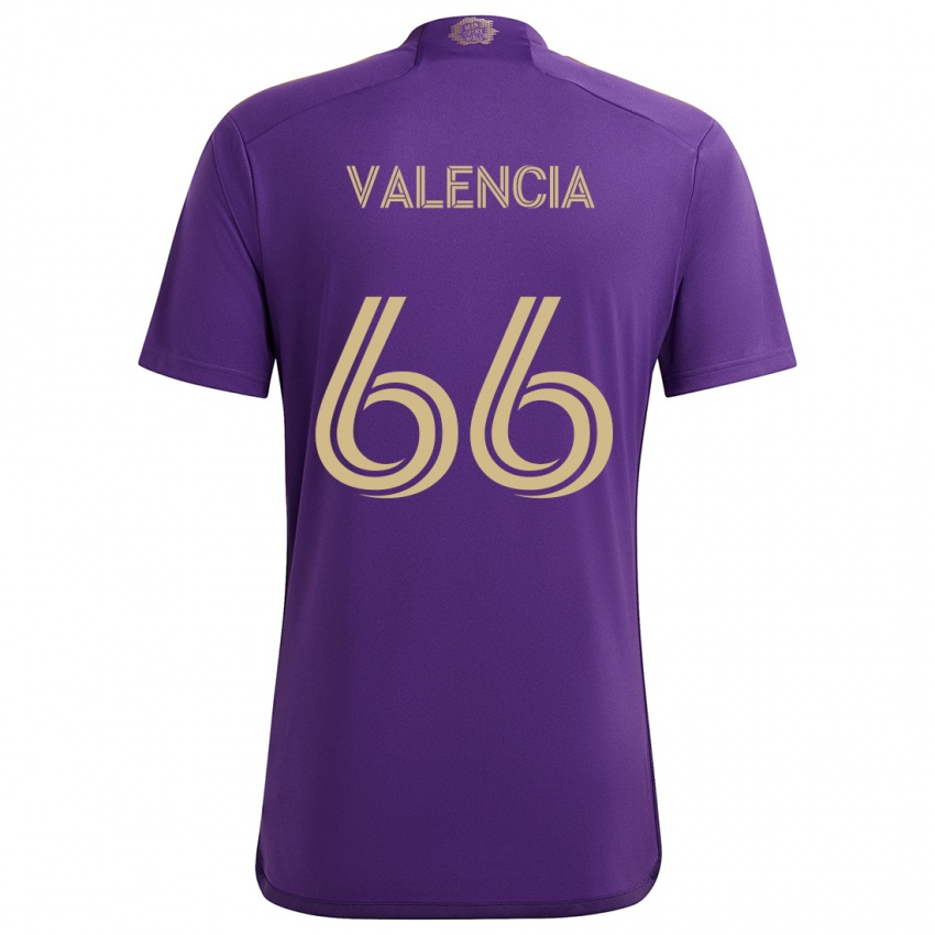 Bambino Maglia Yeiler Valencia #66 Viola Giallo Kit Gara Home 2024/25 Maglietta