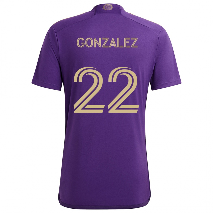 Bambino Maglia Gastón González #22 Viola Giallo Kit Gara Home 2024/25 Maglietta