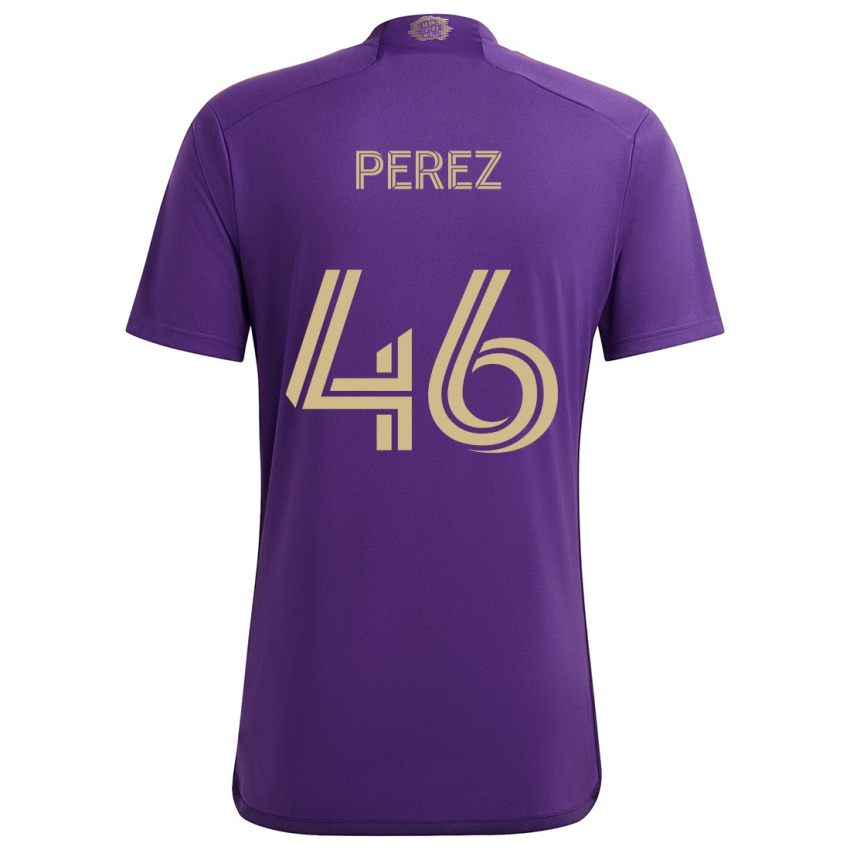 Bambino Maglia Franco Pérez #46 Viola Giallo Kit Gara Home 2024/25 Maglietta