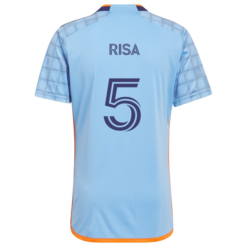 Bambino Maglia Birk Risa #5 Blu Arancione Kit Gara Home 2024/25 Maglietta