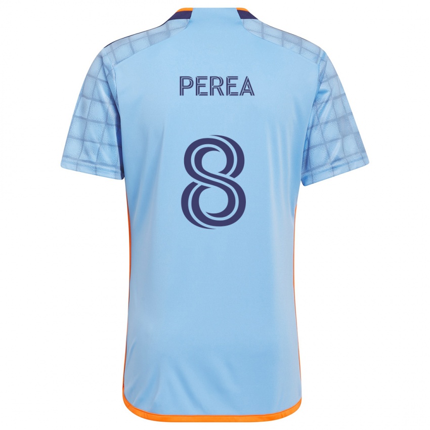 Bambino Maglia Andrés Perea #8 Blu Arancione Kit Gara Home 2024/25 Maglietta