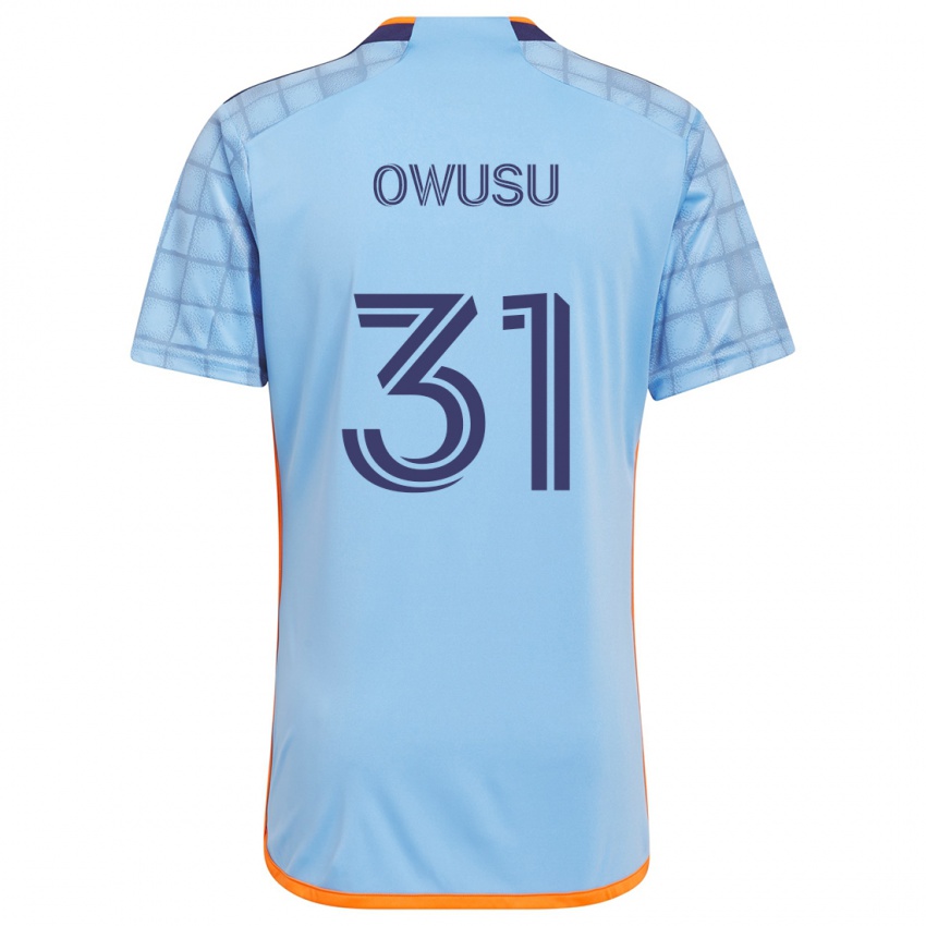 Bambino Maglia Samuel Owusu #31 Blu Arancione Kit Gara Home 2024/25 Maglietta