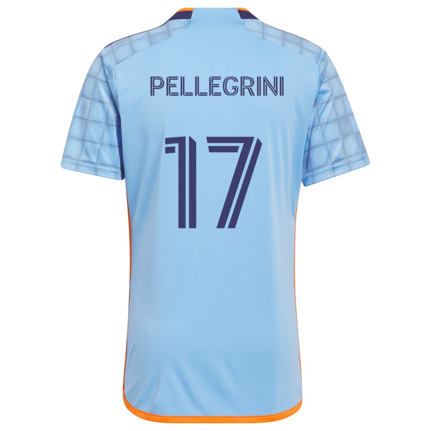 Bambino Maglia Matías Pellegrini #17 Blu Arancione Kit Gara Home 2024/25 Maglietta