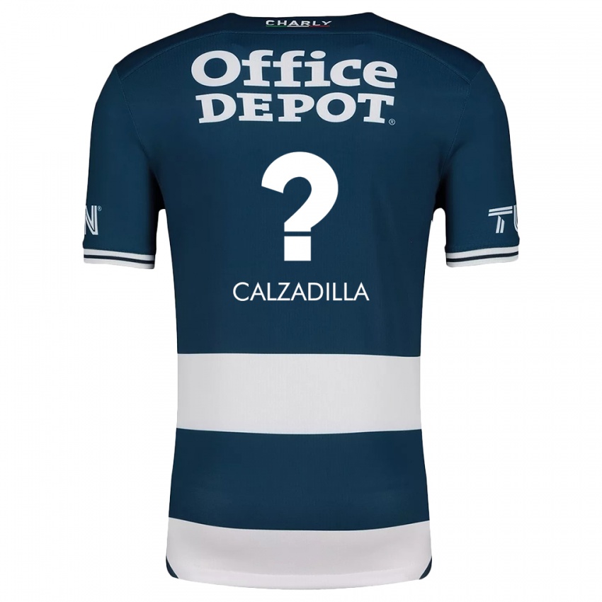 Bambino Maglia Luis Calzadilla #0 Blu Bianco Kit Gara Home 2024/25 Maglietta