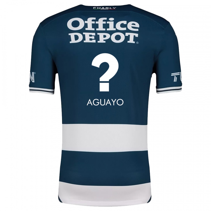 Bambino Maglia Sergio Aguayo #0 Blu Bianco Kit Gara Home 2024/25 Maglietta