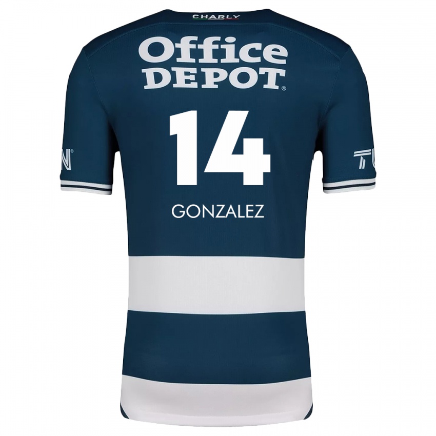 Bambino Maglia Arturo González #14 Blu Bianco Kit Gara Home 2024/25 Maglietta