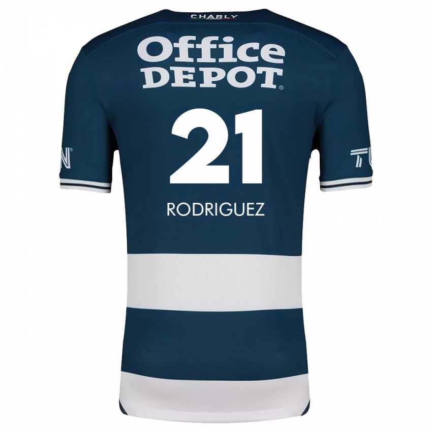 Bambino Maglia Valentín Rodríguez #21 Blu Bianco Kit Gara Home 2024/25 Maglietta