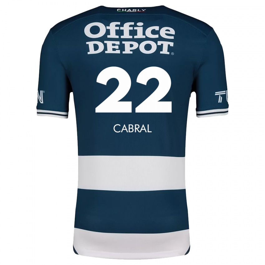 Bambino Maglia Gustavo Cabral #22 Blu Bianco Kit Gara Home 2024/25 Maglietta