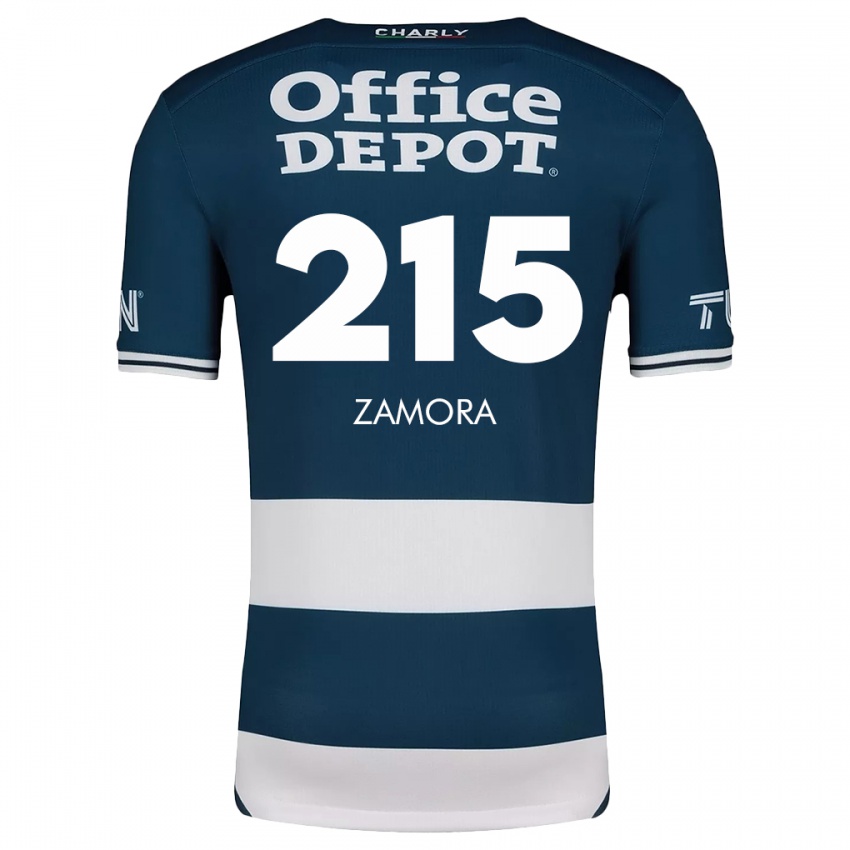 Bambino Maglia Yahir Zamora #215 Blu Bianco Kit Gara Home 2024/25 Maglietta