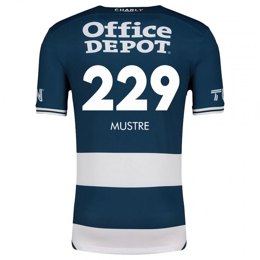 Bambino Maglia Eduardo Mustre #229 Blu Bianco Kit Gara Home 2024/25 Maglietta