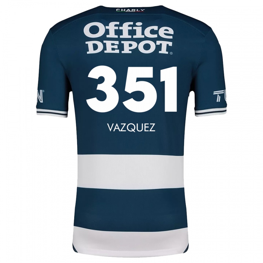 Bambino Maglia Maximo Vázquez #351 Blu Bianco Kit Gara Home 2024/25 Maglietta