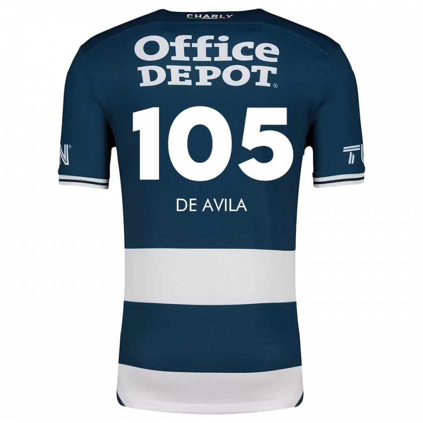 Bambino Maglia José De Ávila #105 Blu Bianco Kit Gara Home 2024/25 Maglietta