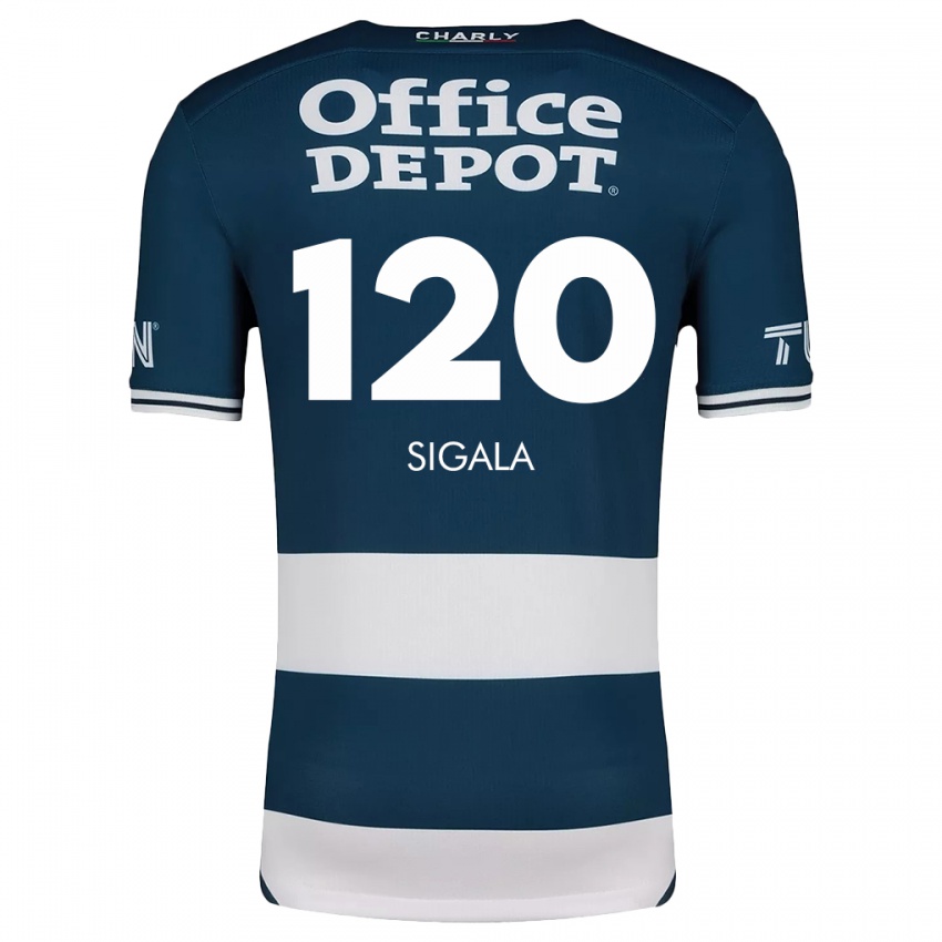 Bambino Maglia Juan Sigala #120 Blu Bianco Kit Gara Home 2024/25 Maglietta