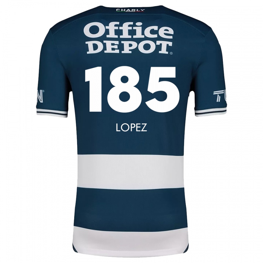 Bambino Maglia René López #185 Blu Bianco Kit Gara Home 2024/25 Maglietta