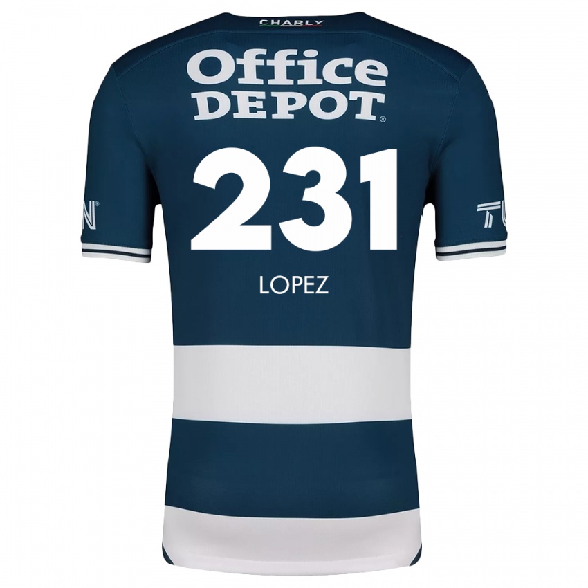 Bambino Maglia Víctor López #231 Blu Bianco Kit Gara Home 2024/25 Maglietta