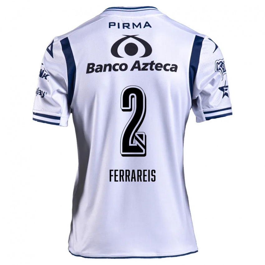 Bambino Maglia Gustavo Ferrareis #2 Bianco Blu Navy Kit Gara Home 2024/25 Maglietta