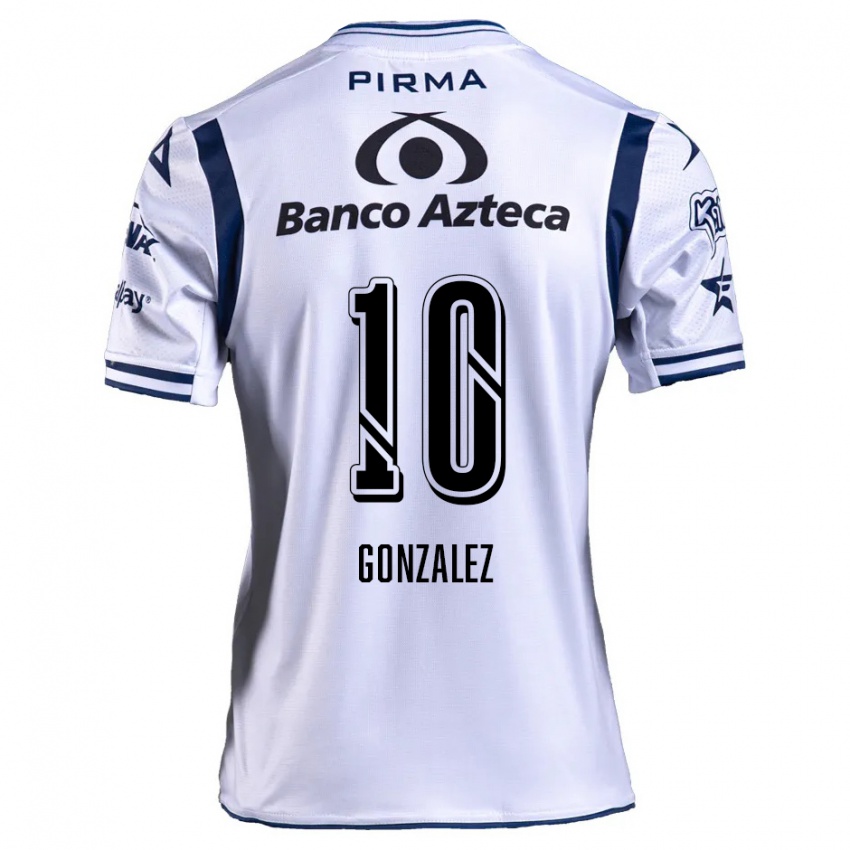 Bambino Maglia Jair González #10 Bianco Blu Navy Kit Gara Home 2024/25 Maglietta