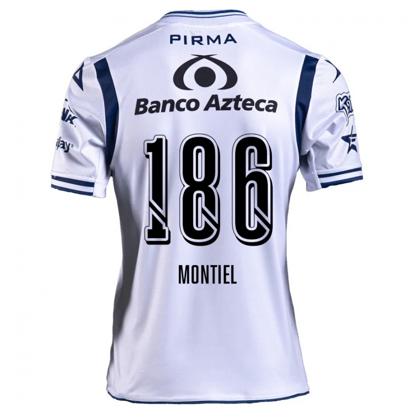 Bambino Maglia Santiago Montiel #186 Bianco Blu Navy Kit Gara Home 2024/25 Maglietta