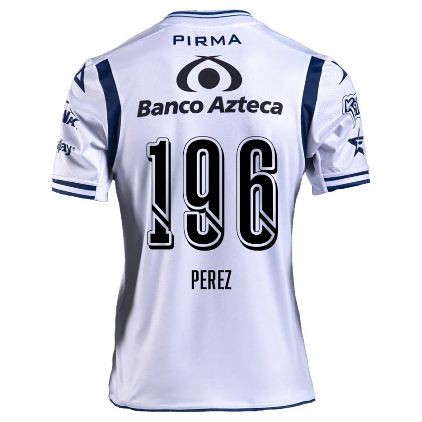 Bambino Maglia Arez Pérez #196 Bianco Blu Navy Kit Gara Home 2024/25 Maglietta