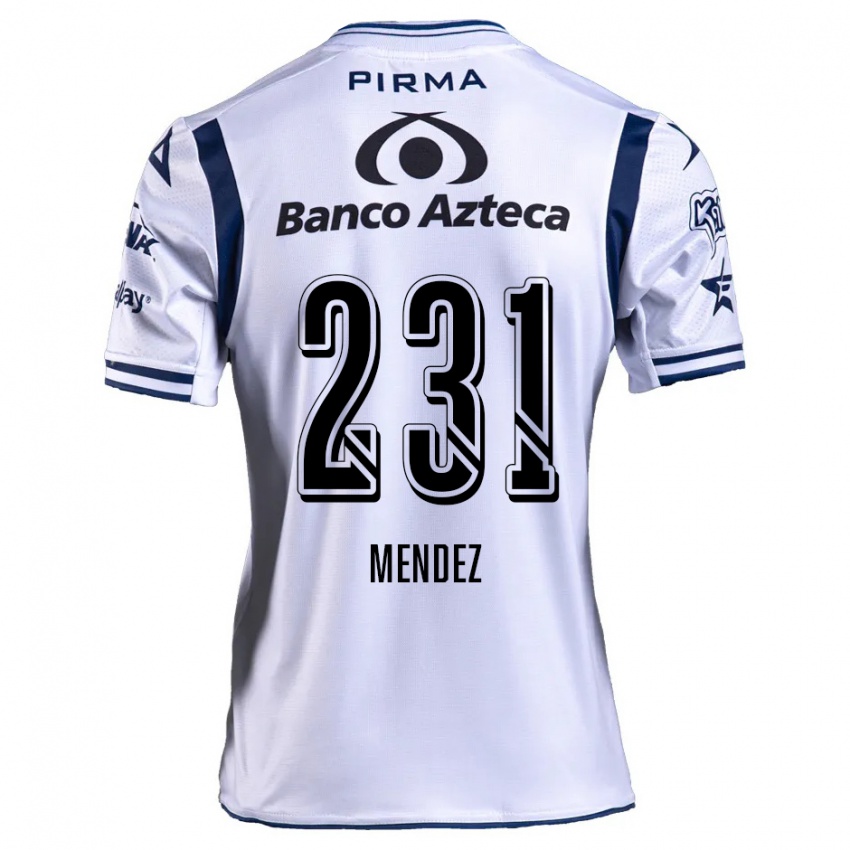 Bambino Maglia Alejandro Méndez #231 Bianco Blu Navy Kit Gara Home 2024/25 Maglietta