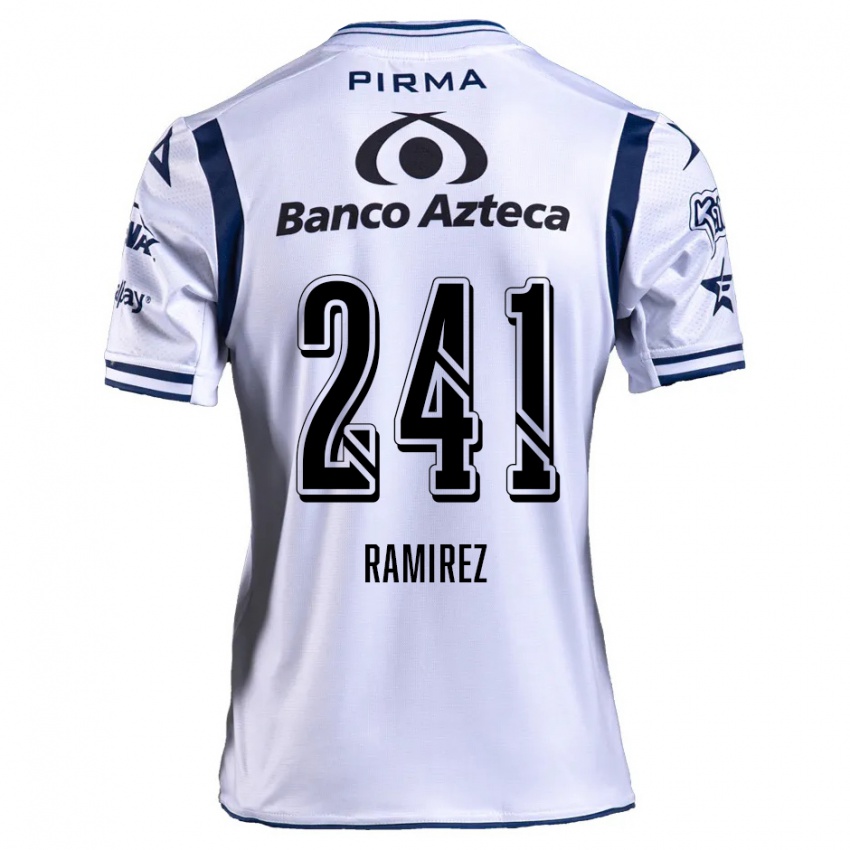 Bambino Maglia Eduardo Ramírez #241 Bianco Blu Navy Kit Gara Home 2024/25 Maglietta