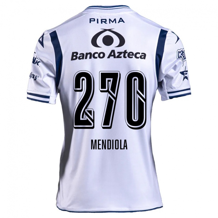 Bambino Maglia Carlos Mendiola #270 Bianco Blu Navy Kit Gara Home 2024/25 Maglietta