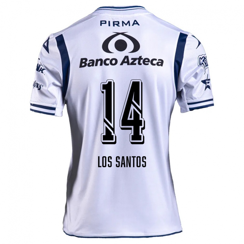 Bambino Maglia Lucas De Los Santos #14 Bianco Blu Navy Kit Gara Home 2024/25 Maglietta