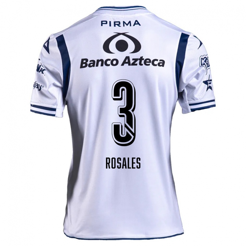 Bambino Maglia Fátima Rosales #3 Bianco Blu Navy Kit Gara Home 2024/25 Maglietta