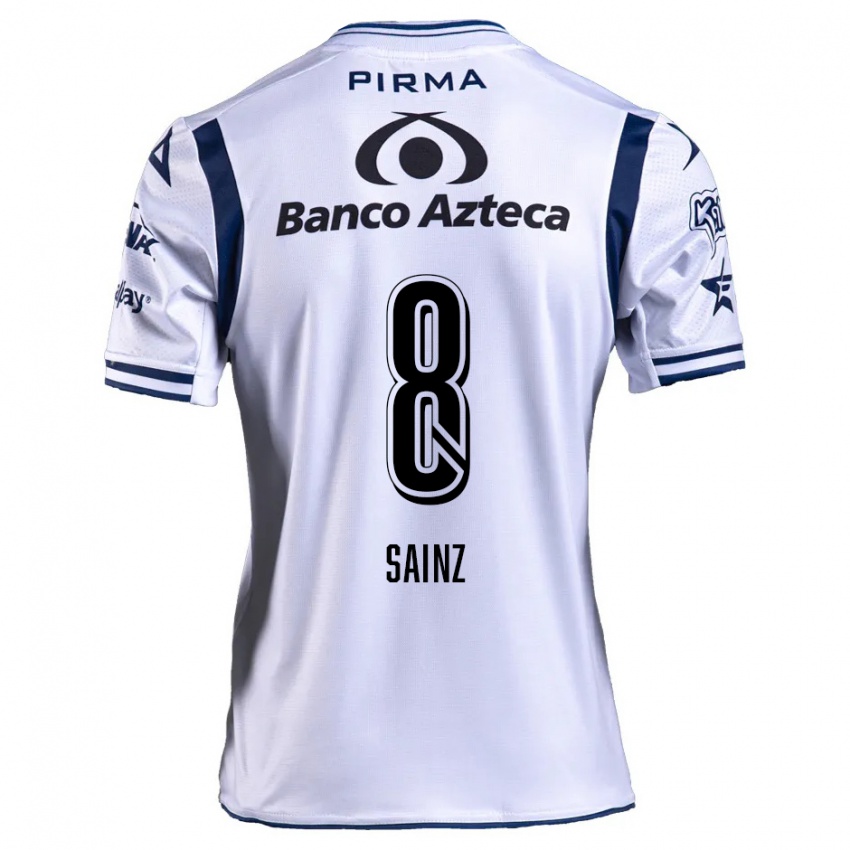 Bambino Maglia María Sainz #8 Bianco Blu Navy Kit Gara Home 2024/25 Maglietta