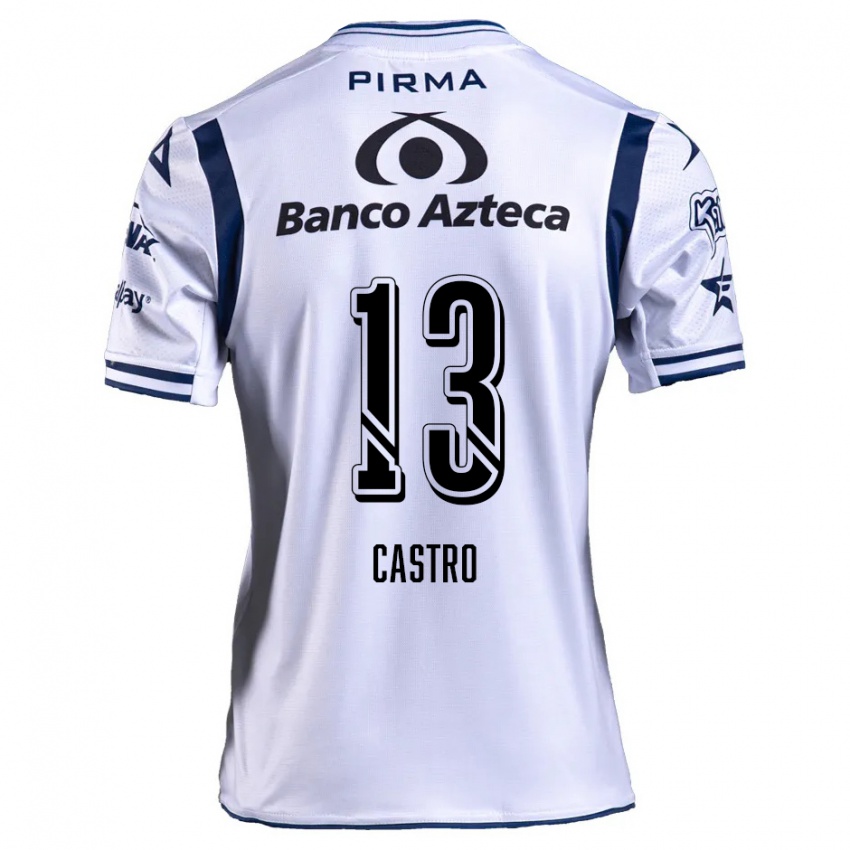 Bambino Maglia Mariam Castro #13 Bianco Blu Navy Kit Gara Home 2024/25 Maglietta