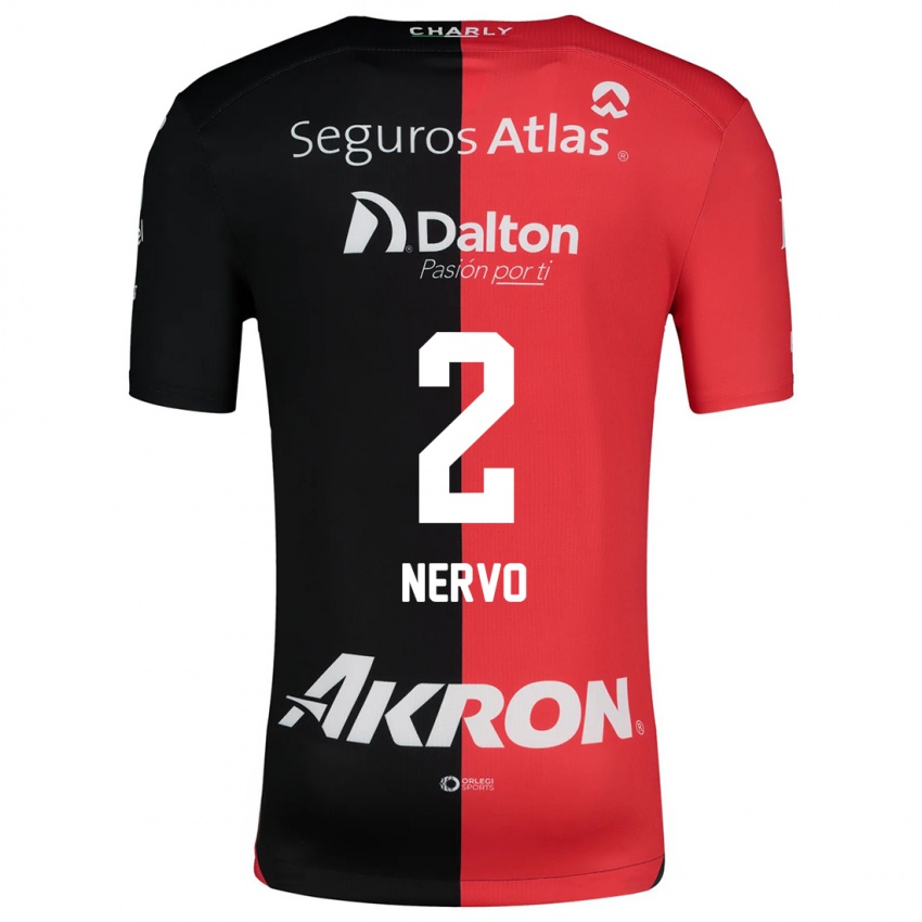 Bambino Maglia Hugo Nervo #2 Rosso Nero Kit Gara Home 2024/25 Maglietta