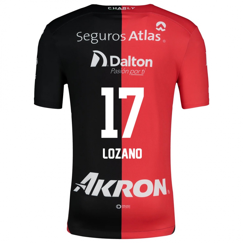 Bambino Maglia José Lozano #17 Rosso Nero Kit Gara Home 2024/25 Maglietta