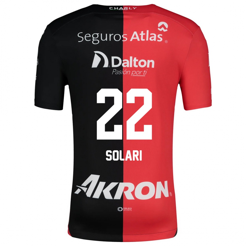 Bambino Maglia Augusto Solari #22 Rosso Nero Kit Gara Home 2024/25 Maglietta