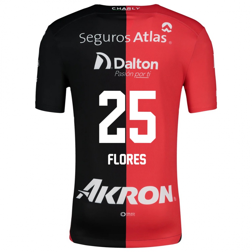 Bambino Maglia Leonardo Flores #25 Rosso Nero Kit Gara Home 2024/25 Maglietta