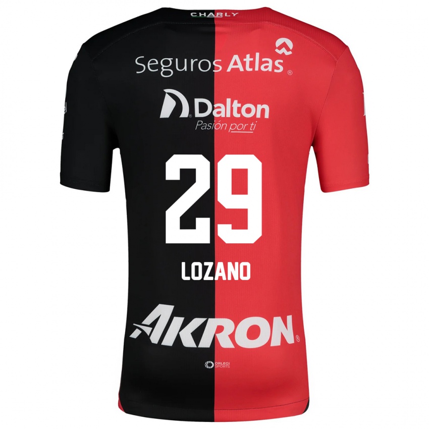 Bambino Maglia Brian Lozano #29 Rosso Nero Kit Gara Home 2024/25 Maglietta