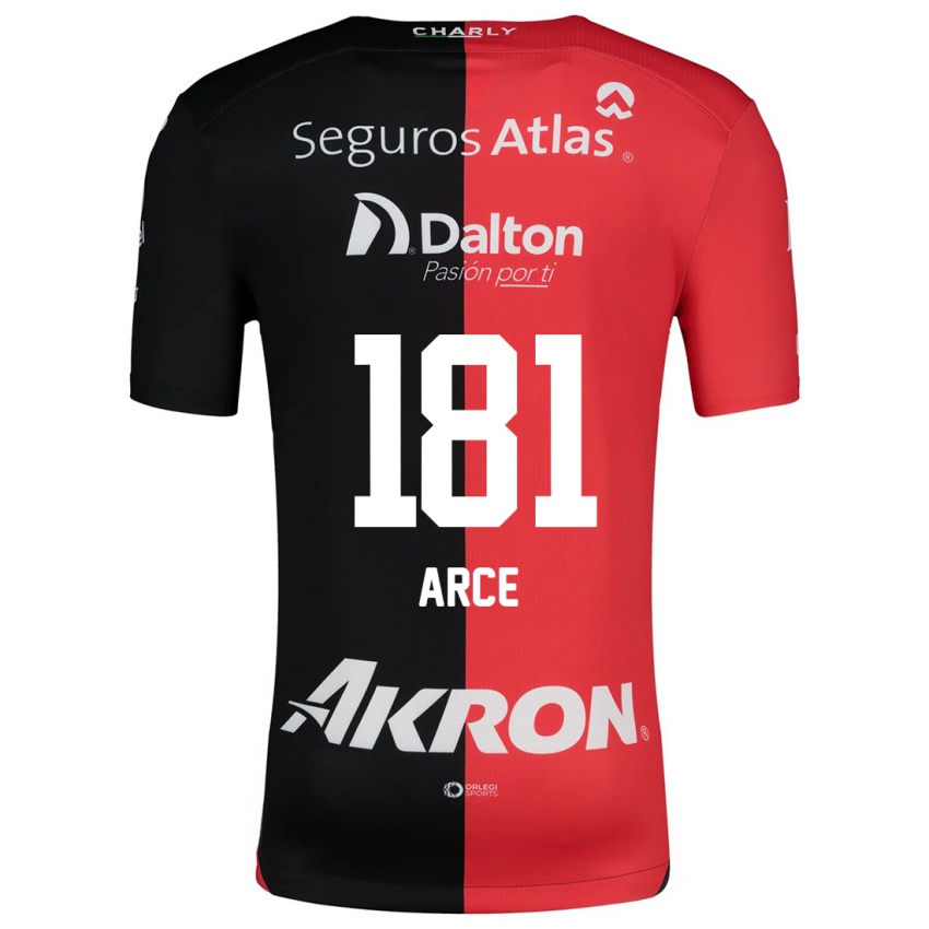 Bambino Maglia Edson Arce #181 Rosso Nero Kit Gara Home 2024/25 Maglietta