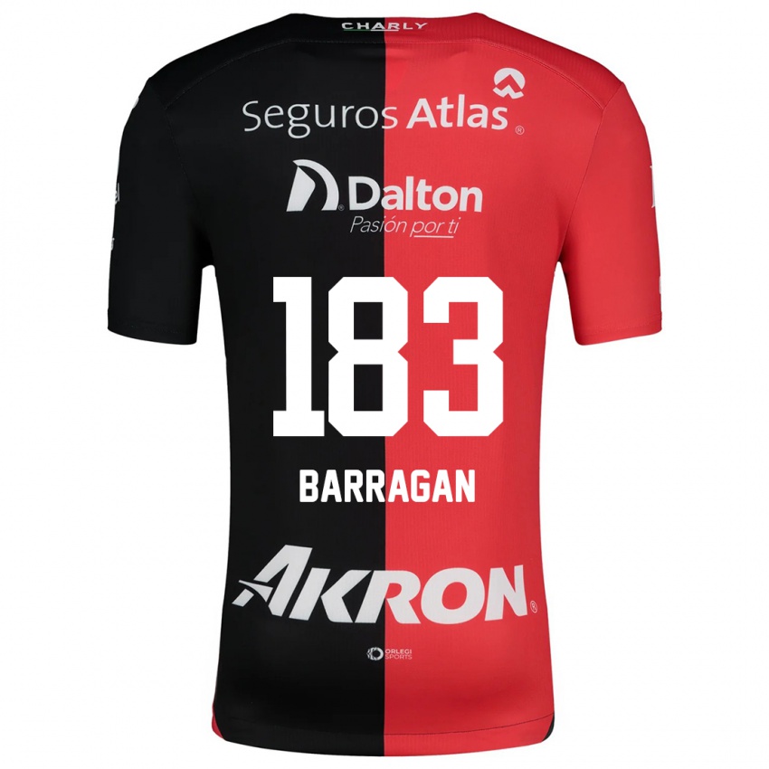 Bambino Maglia Roberto Barragán #183 Rosso Nero Kit Gara Home 2024/25 Maglietta