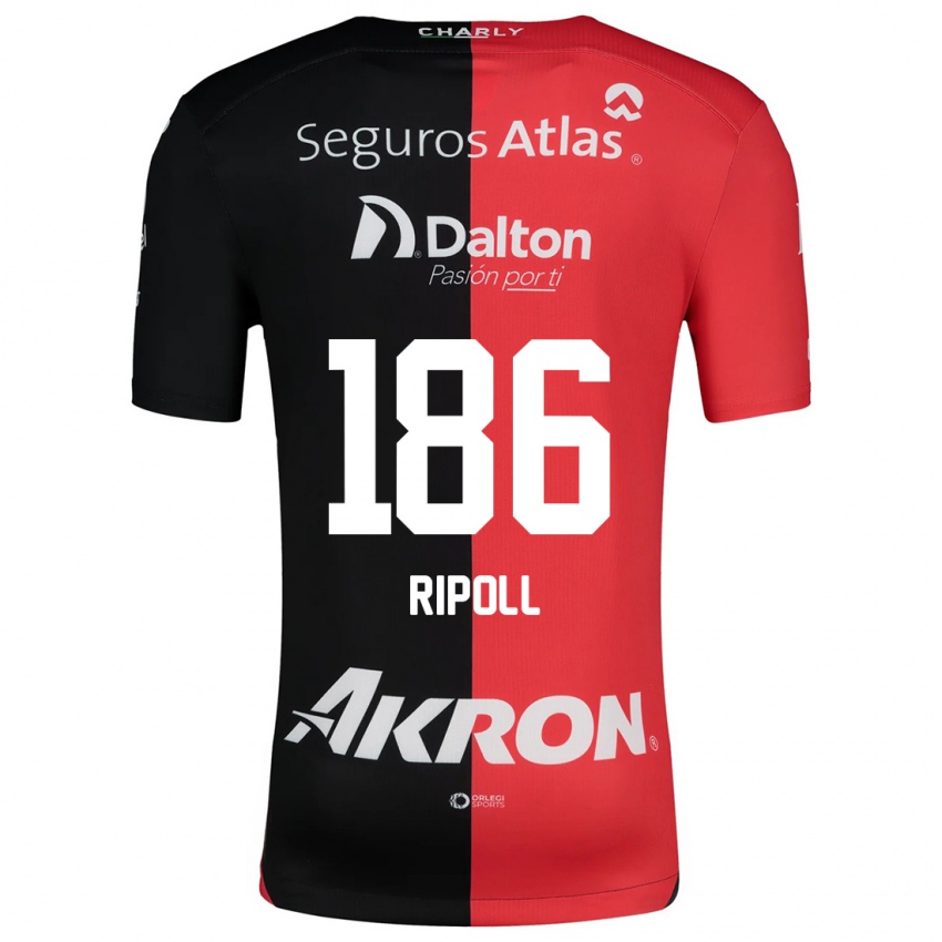 Bambino Maglia Alonso Ripoll #186 Rosso Nero Kit Gara Home 2024/25 Maglietta